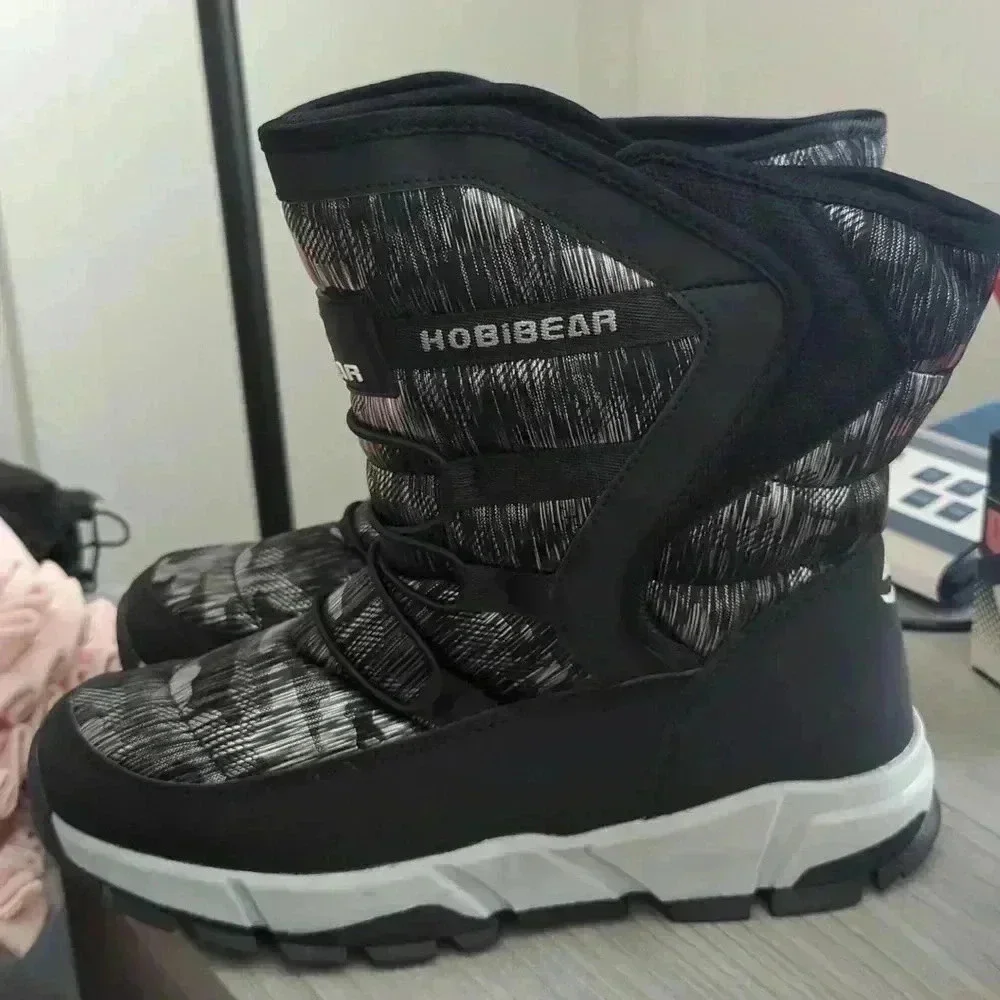 Hobibear Winter Snow Boots Waterproof Outdoor Warm Faux Fur Lined Shoes